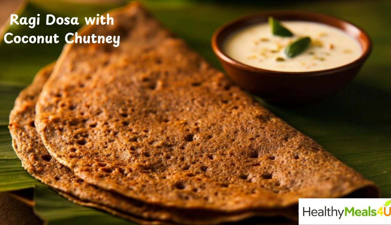 Ragi Dosa with Coconut Chutney