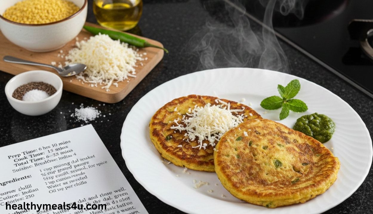 Paneer and Moong Dal Chilla