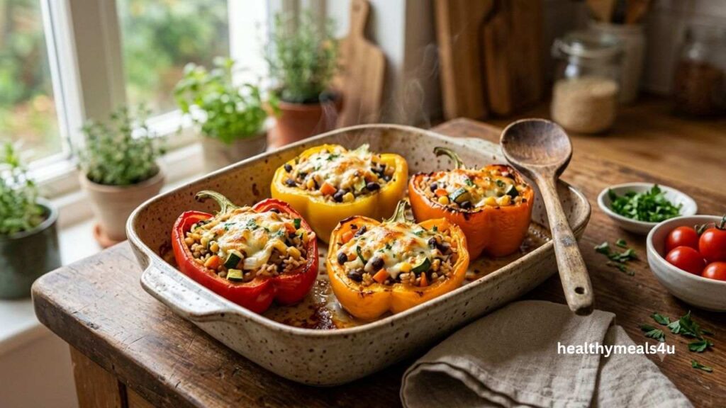 Stuffed Capsicum Recipe (Easy, Healthy & Ready in 45 Minutes)