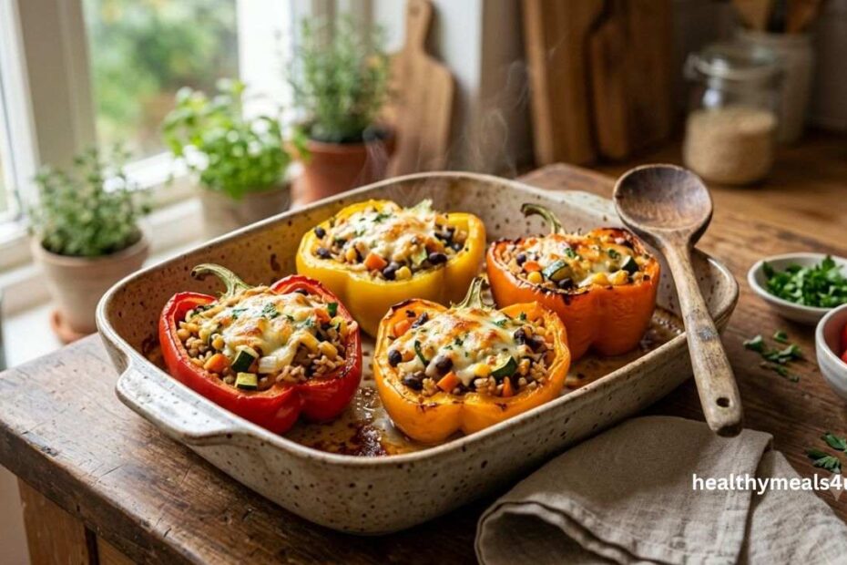 Stuffed Capsicum Recipe (Easy, Healthy & Ready in 45 Minutes)