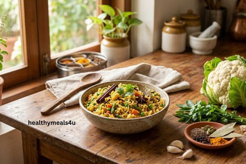 Cauliflower Rice Pulao (Diabetic-Friendly Indian Recipe)