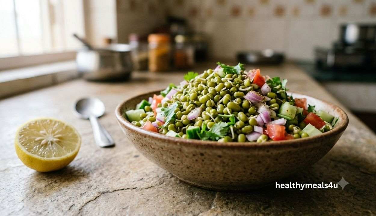 Moong Sprouts Salad (No-Cook)