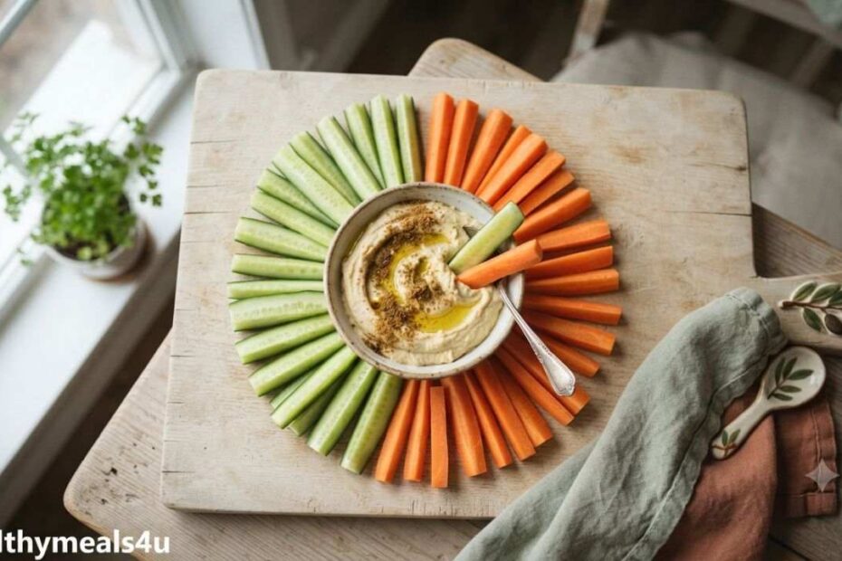 Cucumber and Carrot Sticks with Hummus: A Low-GI Snack for Diabetics
